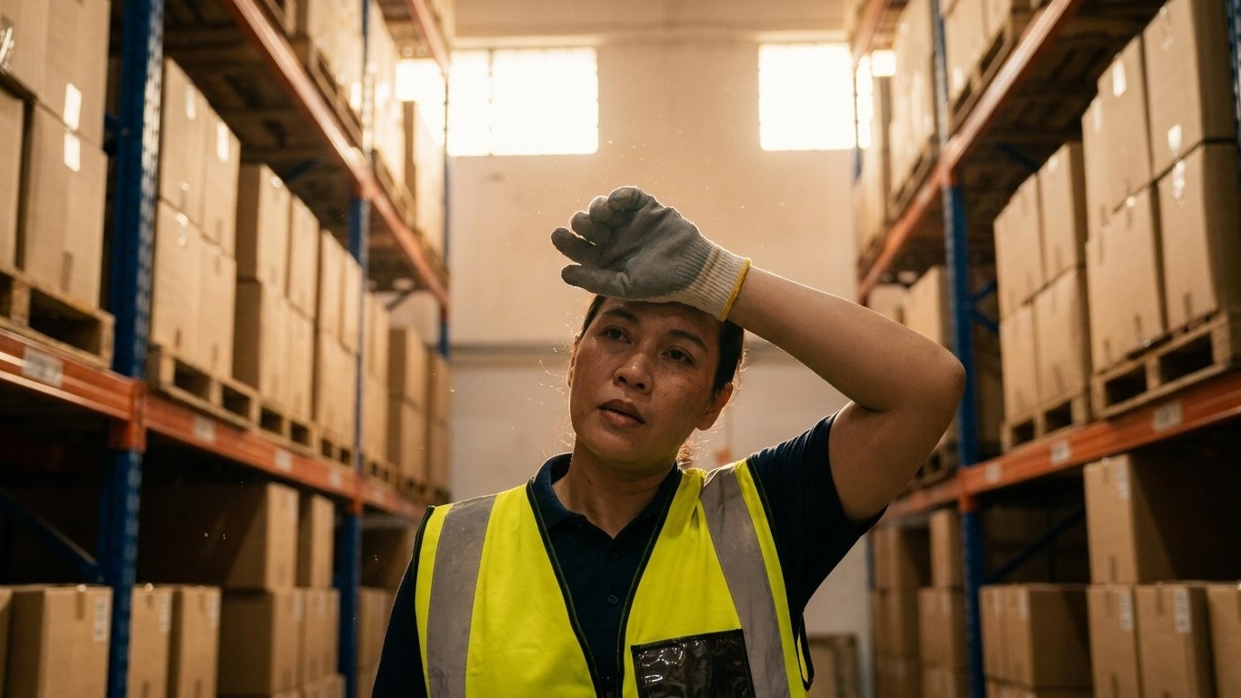 J'ai réclamé des pauses à 33 °C dans l'entrepôt : au bureau du personnel, on m'a montré que ce chiffre-là ne déclenche rie...